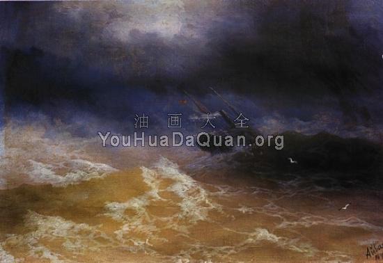 海上风暴 - 伊凡·康斯坦丁诺维奇·艾瓦佐夫斯基